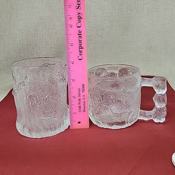 2 Vintage McDonalds Flintstones Mug Glass Cup RocDonalds 1993! - Picture 7 of 16